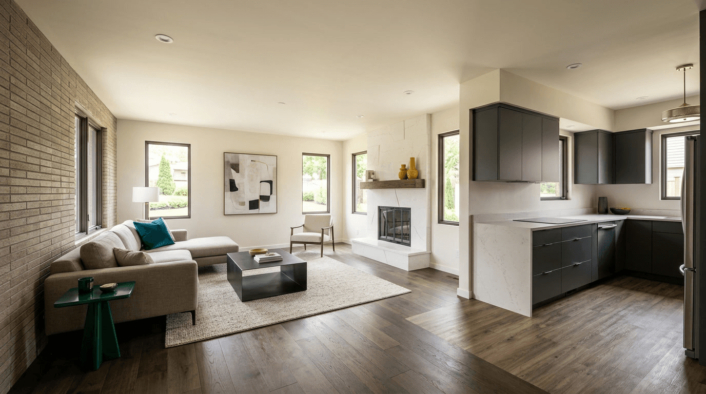 Mixed Surface Living Space after