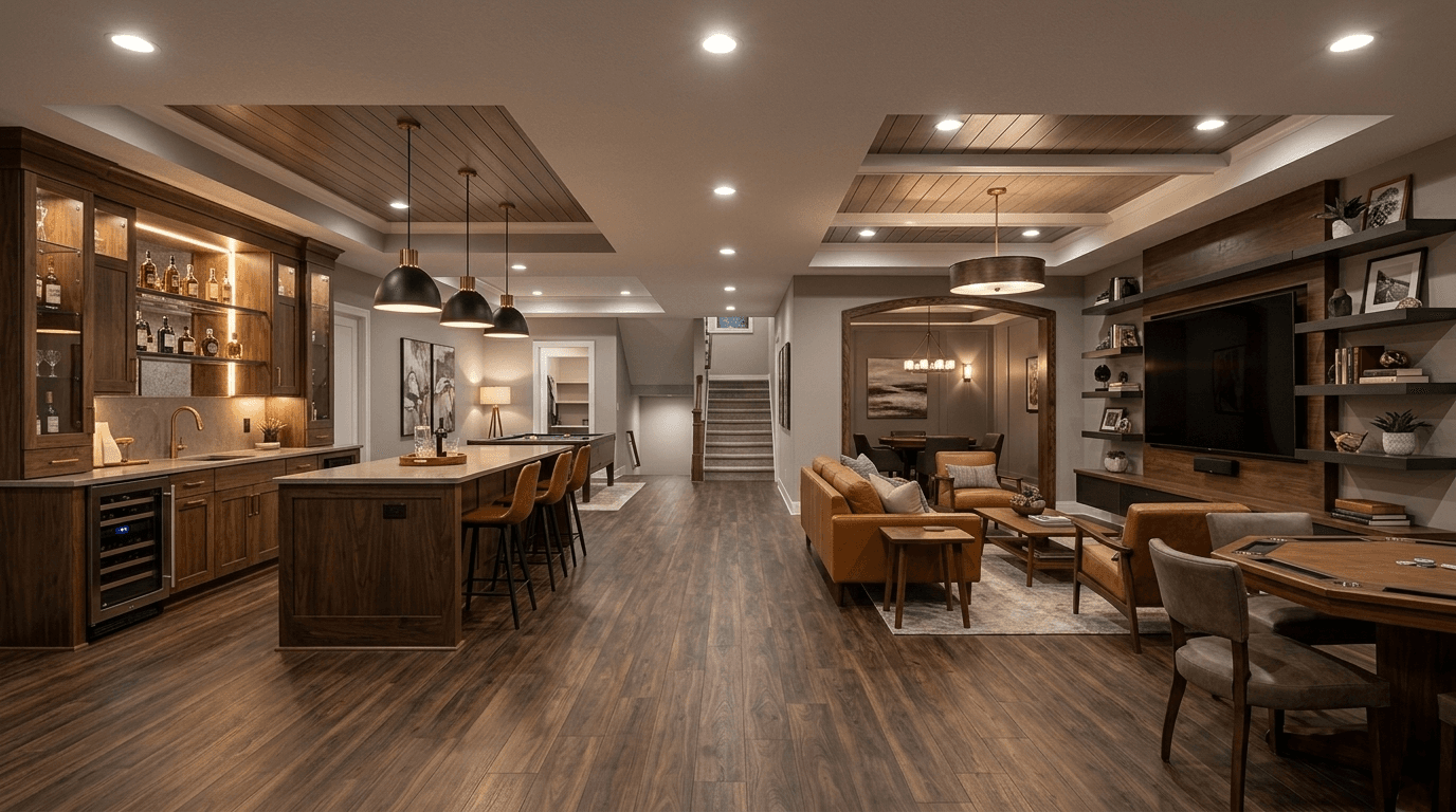 Finished Basement Media Room