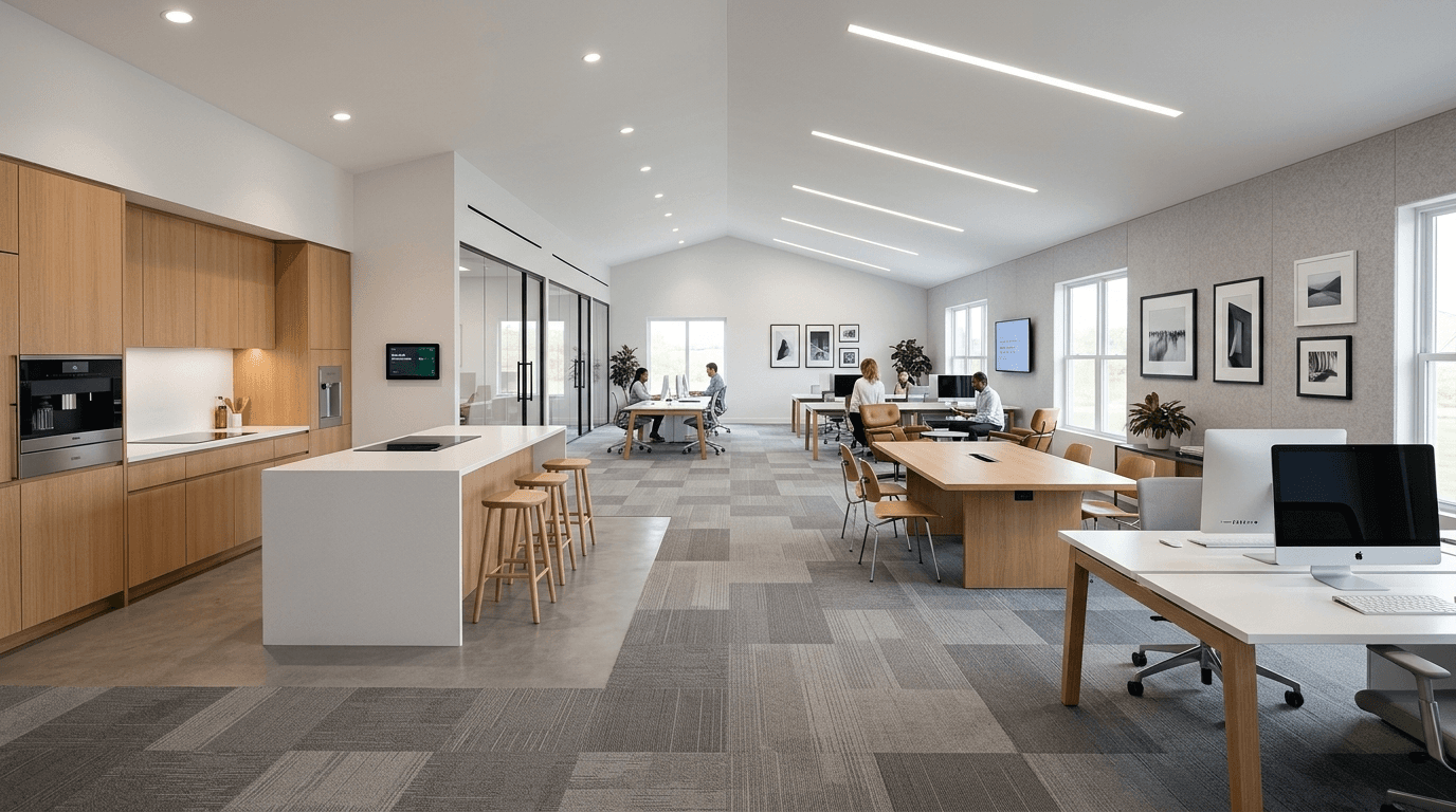 Commercial workspace flooring project